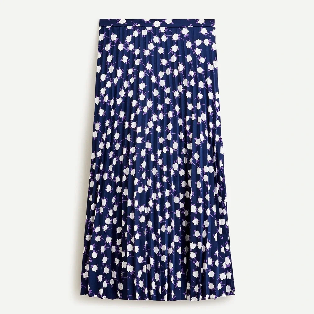 NWT J.Crew Pleated Midi Skirt - Picture 1 of 1